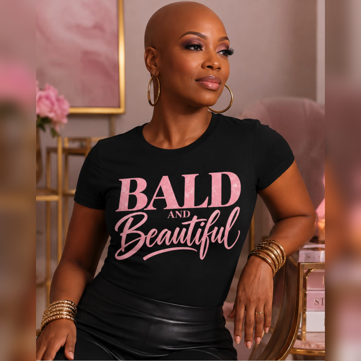 Bald & Beautiful Breast Cancer Awareness Tee