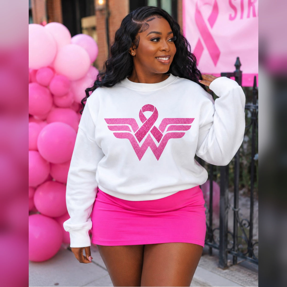 Breast Cancer Awareness Pink Ribbon Sweatshirt