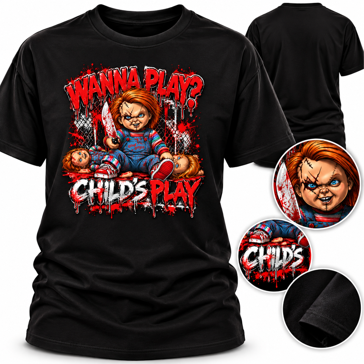 Wanna Play? Horror Halloween Graphic Tee